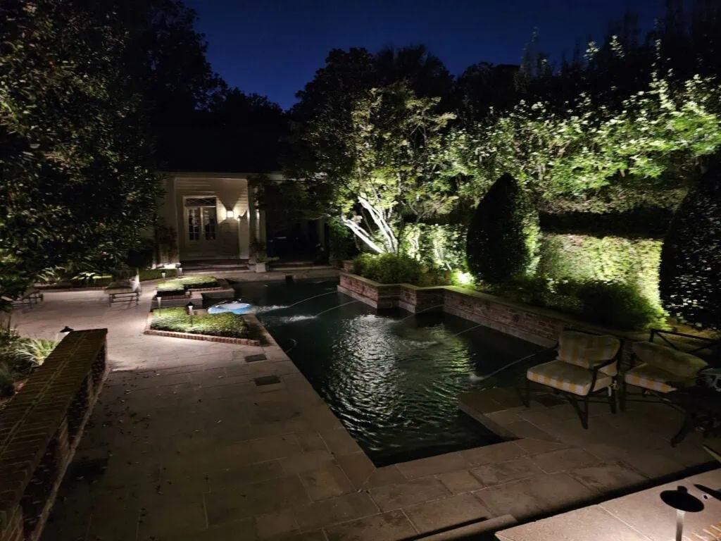 Sophisticated Pool Perimeter Landscape Lighting